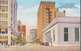 AK. POST CARD, MILLIS SREET, EL PASO, TEXAS. LOOKING WEST FROM UNITED STATES POST OFFICE - El Paso