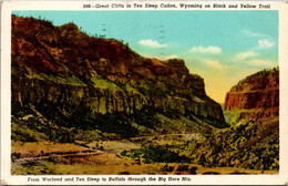 Wyoming Great Cliffs In Ten Sleep Canon On Black And Yellow Trail 1950 - Green River