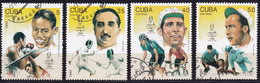 Kuba 3597 - 3600 Gestempelt, Internationale Briefmarkenausstellung OLYPHILEX'92 In Barcelona - Sportler (Nr. 2021) - Usati