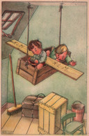 Illustration Karel Links - Enfants En Avion Bricolé (K.L.M.) - Links, K.L.