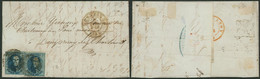 Médaillon - N°4 X2 (supperposé) Sur LAC Obl P24 çàd Bruxelles (1851) > Charbonnage Dampremy / "Lignian-Story" (Bruxelles - 1849-1850 Medallones (3/5)