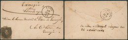 Médaillon - N°10 Touché Sur Env. Obl P28 çàd Ciney (1862) > Douairière De Vivarion De Ramezée (chateau) Par Havelange - 1858-1862 Medaillen (9/12)