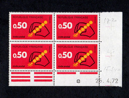 Code Postal 0,50 - Coin Daté 25.4.72 - Neuf Sans Charnière - 1970-1979