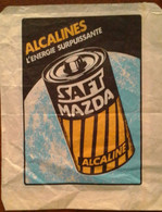 UN SACHET PAPIER EMBALLAGE Publicité PILE SAFT MAZDA  ALCALINE ENERGIE SURPUISSANTE  Années 70/80 - Matériel Et Accessoires