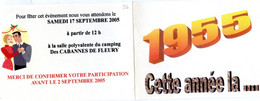 Faire Part - Invitation Pour Le 50 Ième Anniversaire - Cette Année Là 1955 - Cabannes De Fleury - Andere & Zonder Classificatie