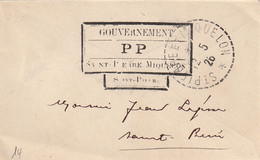 SPM CACHET PROVISOIRE SUITE AU MANQUE DE TIMBRES 1926 " PP " Petite Enveloppe Mignonette En Usage Local - Covers & Documents