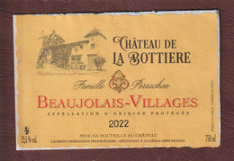 Étiquette - BEAUJOLAIS VILLAGES De 2022 - Château De La Bottière à Juliénas 69. - 2 Scan - Beaujolais