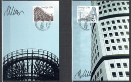 Martin Mörck. Sweden 2009. Tall Buildings.. Michel 2704D - 2705D Maxi Cards. Signed. - Maximum Cards & Covers