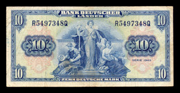Alemania Republica Federal RFA 10 Deutsche Mark 1949 Pick 16a BC+/MBC F+/VF - 10 Deutsche Mark