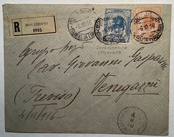 "MOGADISCIO SOMALIA ITALIANA OCT ! 1916"  Sa. 14, 23 "FDC" RACCOMANDATA Cover (lettera Africa Orientale Lion - Somalië