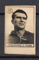 1950s YUGOSLAVIA,SERBIA,RED STAR BELGRADE,ZVEKANOVIĆ,VINTAGE FOOTBALL TRADING CARDS,CRVENA ZVEZDA,3 X 4 Cm - 1950-1959
