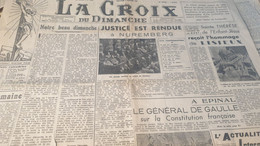 LA CROIX 46 /JUGEMENT NUREMBERG /LISIEUX /EPINAL DE GAULLE /CONFERENCE 21 /TRACTEUR AGRICOLE - General Issues