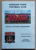 Fareham Town FC Vs Brading Town FC Football Match Program - Boeken