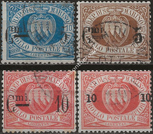 SM8-11U - San Marino 1892, Sassone Nr. 8/11, Serie Completa Di 4 Francobolli Usati Per Posta - Gebruikt