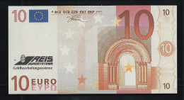 Test Note "REIS"  10 EURO, Testnote, Typ B = Rs. Teils Farbig, Beids. Druck, RRR, UNC - 10 Euro