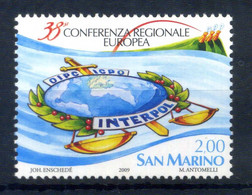 2009 SAN MARINO SET MNH ** 2233 38° Conferenza Regionale Europea ICPO Interpol - Unused Stamps