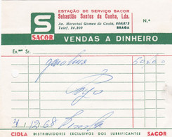 MY BOX 2 - PORTUGAL COMMERCIAL DOCUMENT  - GAZ STATION - SACOR   - BRAGA - Portugal