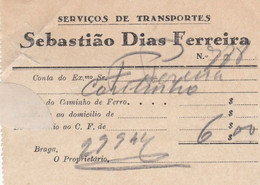 MY BOX 2 - PORTUGAL COMMERCIAL DOCUMENT  - SEBASTIÃO DIAS FERREIRA   - TRANSPORT   - BRAGA - Portugal