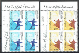 Lars Sjööblom. Denmark 2005. 200 Anniv. August Bournonville. Michel 1403-1404 Plate Blocks MNH. Signed. - Blocchi & Foglietti