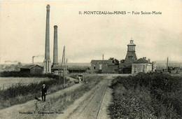 Montceau Les Mines * Le Puits Ste Marie * Fosse Mine Cheminée * Ligne Chemin De Fer - Montceau Les Mines