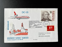 ARGENTINA 1977 FIRST FLIGHT DC-10 SWISSAIR BUENOS AIRES TO ZURICH 01-04-1977 - Covers & Documents