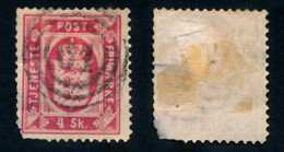 DANMARK 1871-4-1 4skilling Tjeneste - Cancelled - TJENESTE POST FRIMAERKE - 4 SK. 44 NÆSTVED. (Michel Di 2A) - Officials