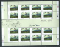 Canada # 2109 - Full Pane Of 16 + Horizontal Gutter MNH - Art Canada: Homer Watson - Feuilles Complètes Et Multiples