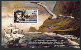 TAAF (2022) Juan Sebastián Elcano Découvre L'île Amsterdam à Bord Du Nao Victoria, 1522 500e Anniv. - Mint MNH - Neufs