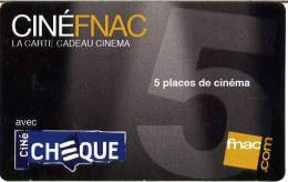 @+ CINECARTE CINEFNAC - 5 Places (carte Cadeau). - Biglietti Cinema