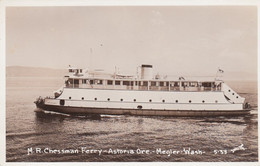 Astoria Oregon, 'M.R. Chessman' Ferry Columbia R. Between Astoria And Megler WA, C1950s Vintage Real Photo Postcard - Altri & Non Classificati