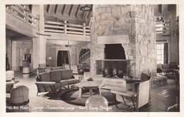Government Camp Oregon, Timberline Lodge Main Lounge MCM Design, C1940s/50s Vintage Real Photo Postcard - Altri & Non Classificati