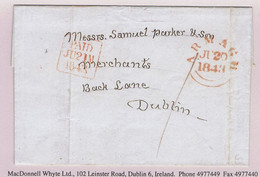 Ireland Armagh Uniform Penny Post 1844 Cover Maguiresbridge To Dublin Prepaid "1" With ARMAGH JU 20 1843 Cds In Red - Vorphilatelie