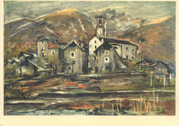 Switzerland Postcard Ugo Zaccheo Minusio Corippo Painting - Minusio