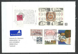 DENMARK 2021 Air Mail Cover To Germany With Many Nice Stamps - Cartas & Documentos