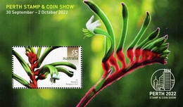 Australia - 2022 - Kangaroo Paw Flower - Perth Stamp And Coin Show '22 - Mint Souvenir Sheet - Ungebraucht