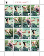 Sierra Leone 2022, WWF, Flamingos, Overprinted Green 2022, Sheetlet - Flamants