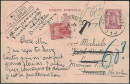 BELGIQUE - ENTIER POSTAL POUR LA FRANCE - TAXE GERBE 3F - RETOUR ENVOYEUR - NON RECLAME. - 1960-.... Brieven & Documenten