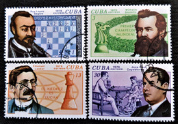 Timbres De Cuba 1976 History Of Chess  Y&T N° 1912_1914_1915_1916 - Gebraucht