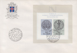 Enveloppe  FDC  1er  Jour    ISLANDE    Bloc  Feuillet   NORDIA    1983 - FDC