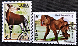Timbres De Cuba 1978 Animals In Havana Zoo  Y&T N° 2082 Et 2083 - Gebraucht