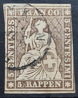 SWITZERLAND 1858 - Canceled - Sc# 36 - Used Stamps