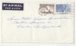 Canada Letter Cover Posted 195? To Switzerland B221201 - Brieven En Documenten