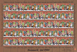 Denmark Christmas Seal Full Sheet 1983 ERROR Variety Missing Perf. Vertical Row Left Side MNH** - Full Sheets & Multiples