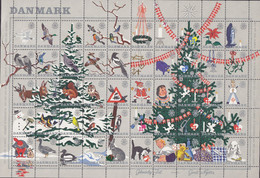 Denmark Christmas Seal Full Sheet 1961 3-Sided Perf. Sheet MNH** - Hojas Completas