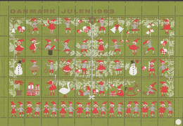 Denmark Christmas Seal Full Sheet 1963 ERROR Variety 'Missing Perf. In Top Row', MNH** - Feuilles Complètes Et Multiples