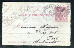 Carte Pneumatique Type Chaplain ( Carte Lettre ) De Paris Pour Paris En 1905 - N 246 - Pneumatiques