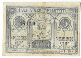 Noodgeld Herenthals 5 Centiemen 1915 Type 1 Zwart - Sonstige & Ohne Zuordnung