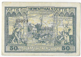 Noodgeld Herenthals 50 Centiemen 1915 Blauw - Otros & Sin Clasificación