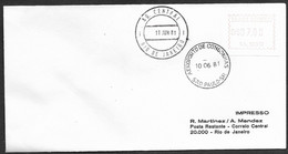 Brésil Brasil Lettre 1981 Aeroport De Congonhas São Paulo Avec EMA  Brazil Franking Label Meter ATM Cover SP Airport - Franking Labels