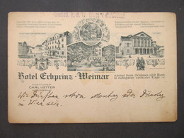 AK WEIMAR Hotel Erbprinz Litho 1929  //// D*54501 - Weida